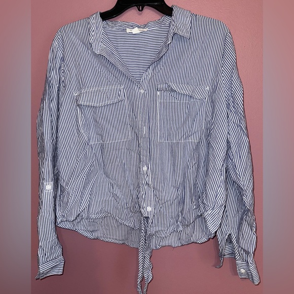 beachlunchlounge Tops - Beachlunchlounge Navy and White Striped Top